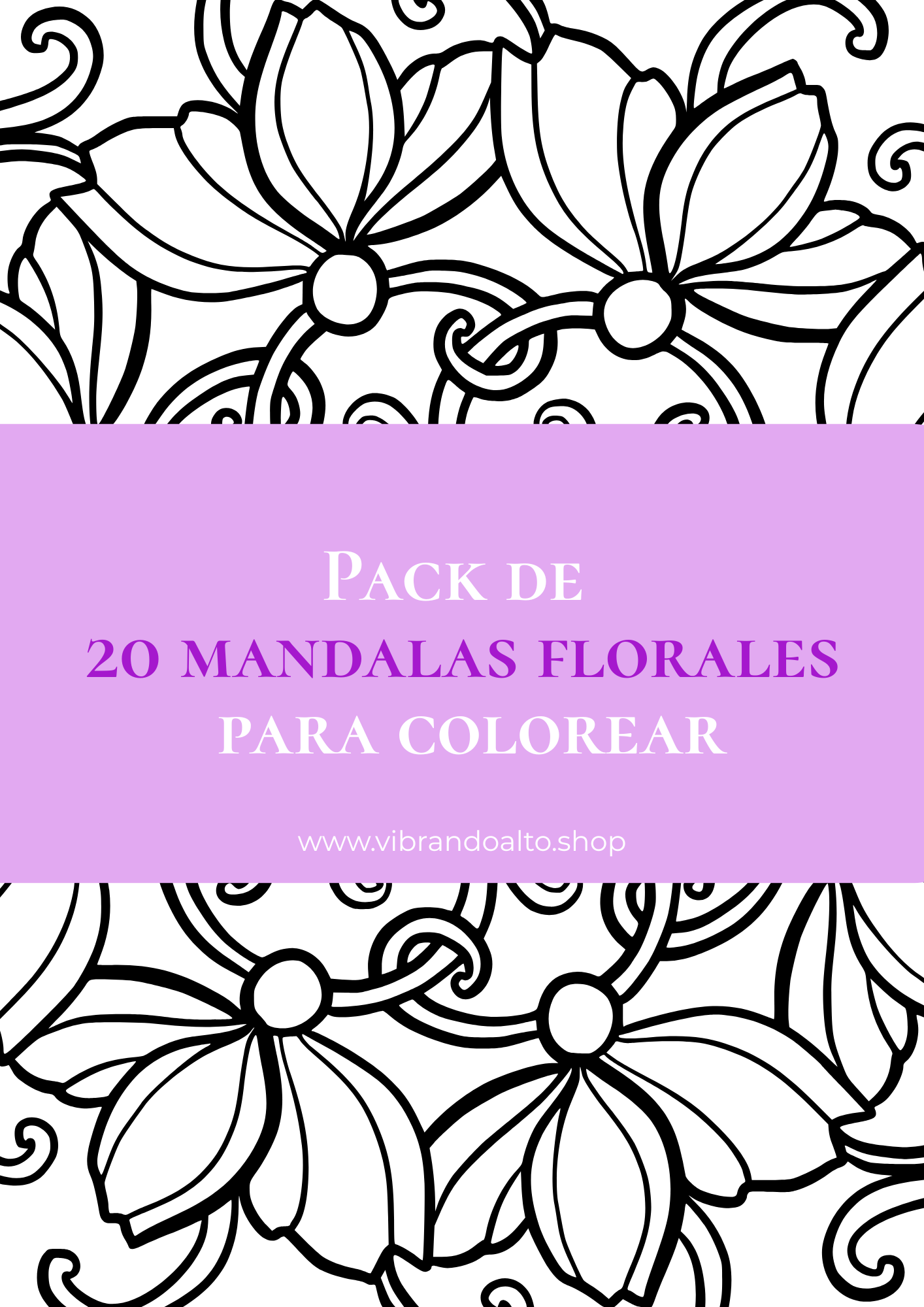 Pack de 20 mandalas florales para colorear
